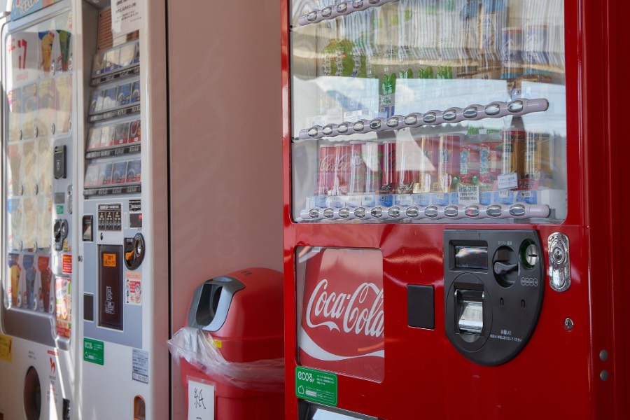 vending machines selling various drinks and snacks